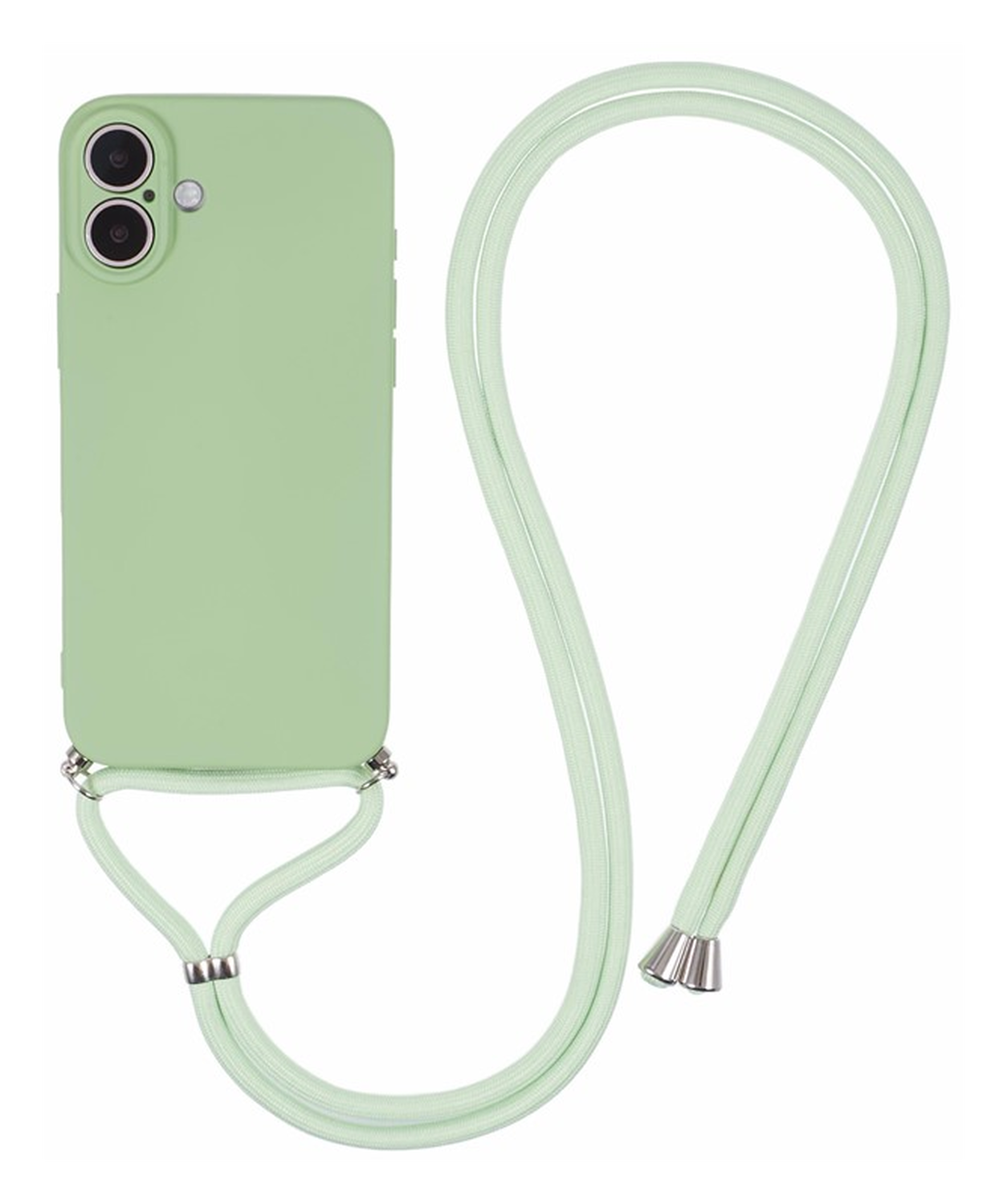 Apple iPhone 16 Hoesje met Koord en Camera Bescherming Back Cover Matcha Groen afbeelding 1