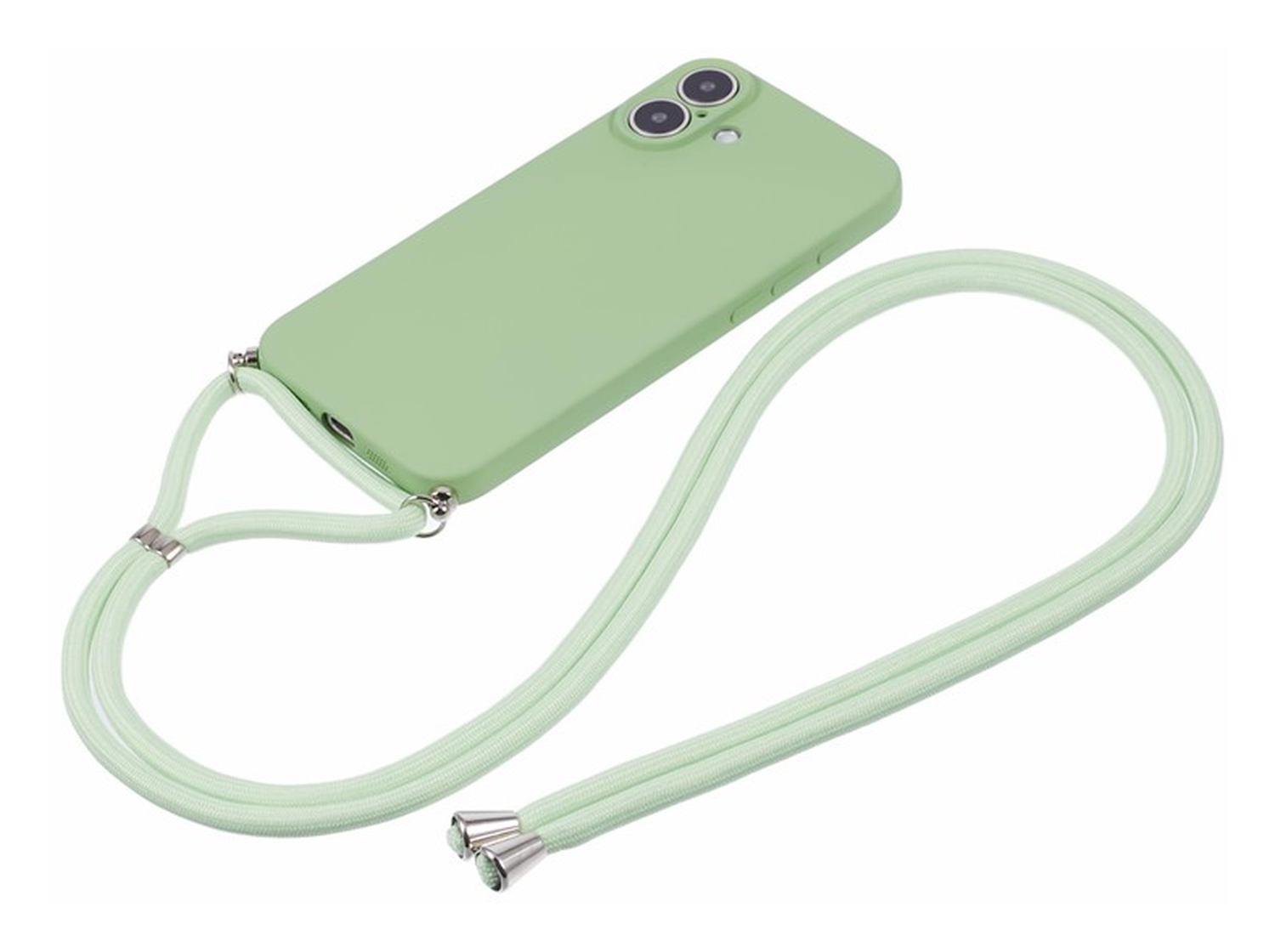 Apple iPhone 16 Hoesje met Koord en Camera Bescherming Back Cover Matcha Groen afbeelding 6