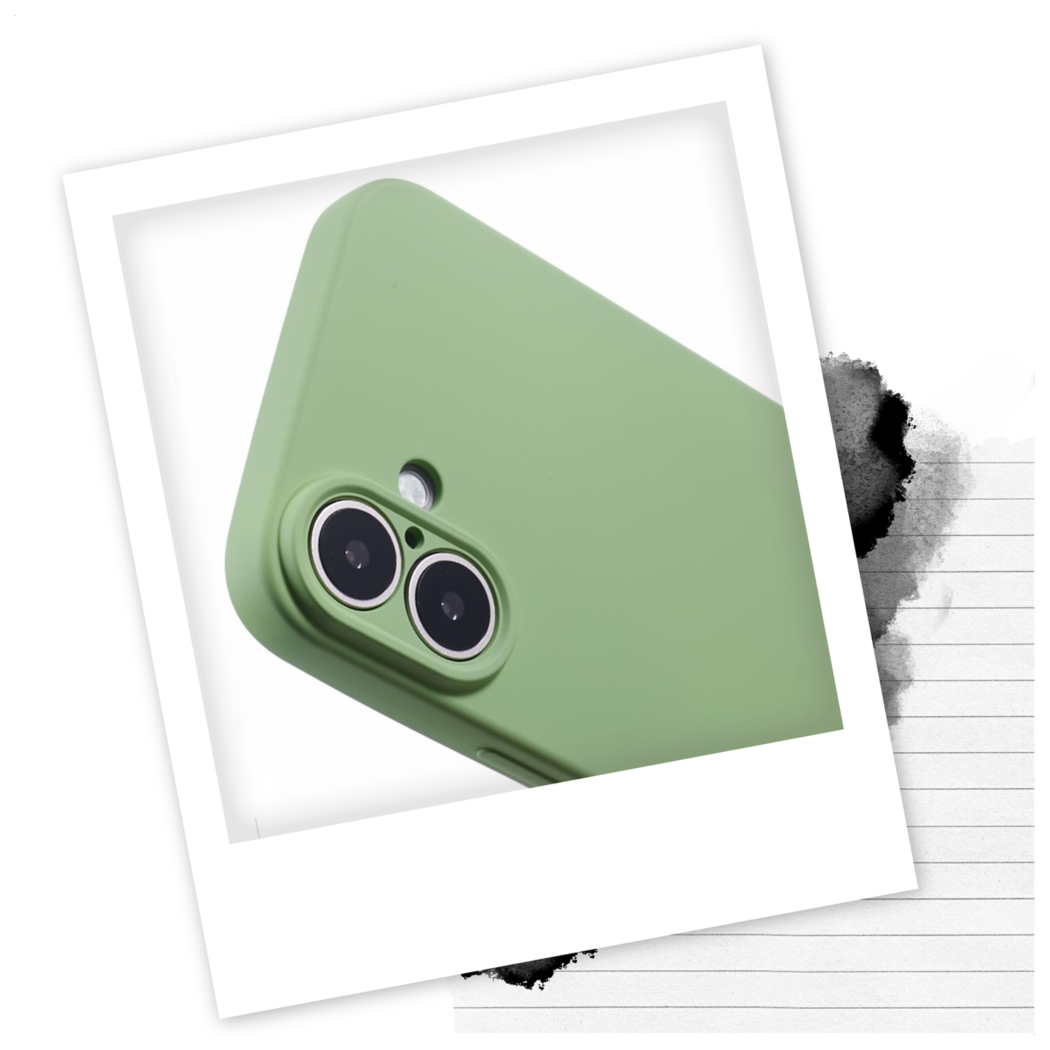 Apple iPhone 16 Hoesje met Koord en Camera Bescherming Back Cover Matcha Groen afbeelding 2