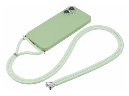 Apple iPhone 16 Hoesje met Koord en Camera Bescherming Back Cover Matcha Groen afbeelding 6