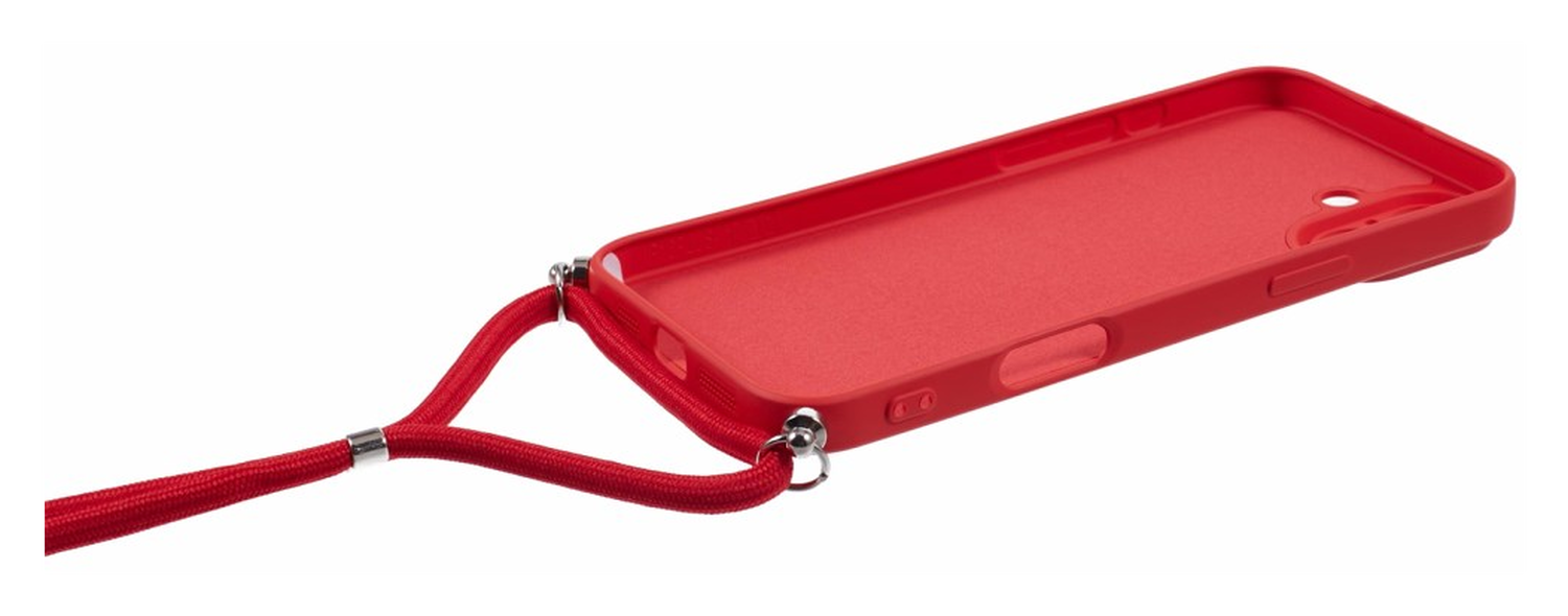 Apple iPhone 16 Hoesje met Koord en Camera Bescherming Back Cover Rood afbeelding 7