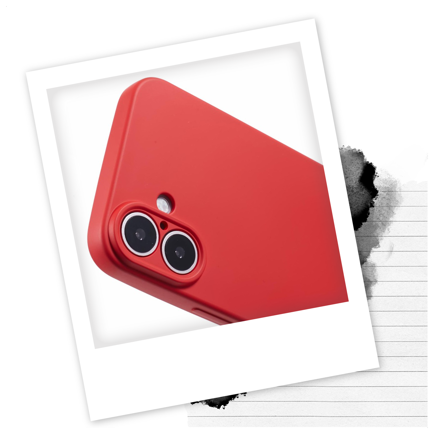 Apple iPhone 16 Hoesje met Koord en Camera Bescherming Back Cover Rood afbeelding 2