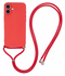 Apple iPhone 16 Hoesje met Koord en Camera Bescherming Back Cover Rood