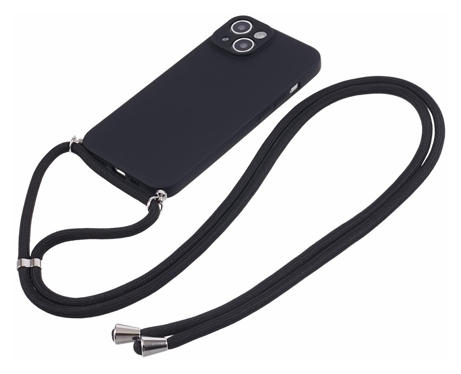 Apple iPhone 15 Hoesje met Koord en Camera Bescherming Back Cover Zwart afbeelding 6