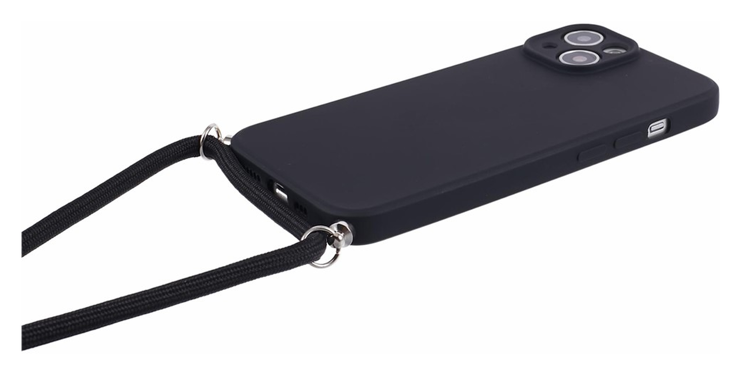 Apple iPhone 15 Hoesje met Koord en Camera Bescherming Back Cover Zwart afbeelding 7