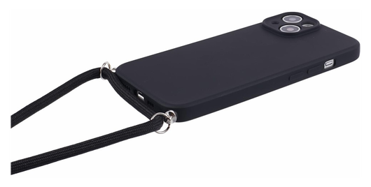 Apple iPhone 15 Hoesje met Koord en Camera Bescherming Back Cover Zwart afbeelding 7