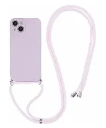 Apple iPhone 15 Hoesje met Koord en Camera Bescherming Back Cover Paars afbeelding