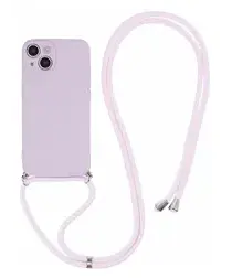 Apple iPhone 15 Hoesje met Koord en Camera Bescherming Back Cover Paars afbeelding