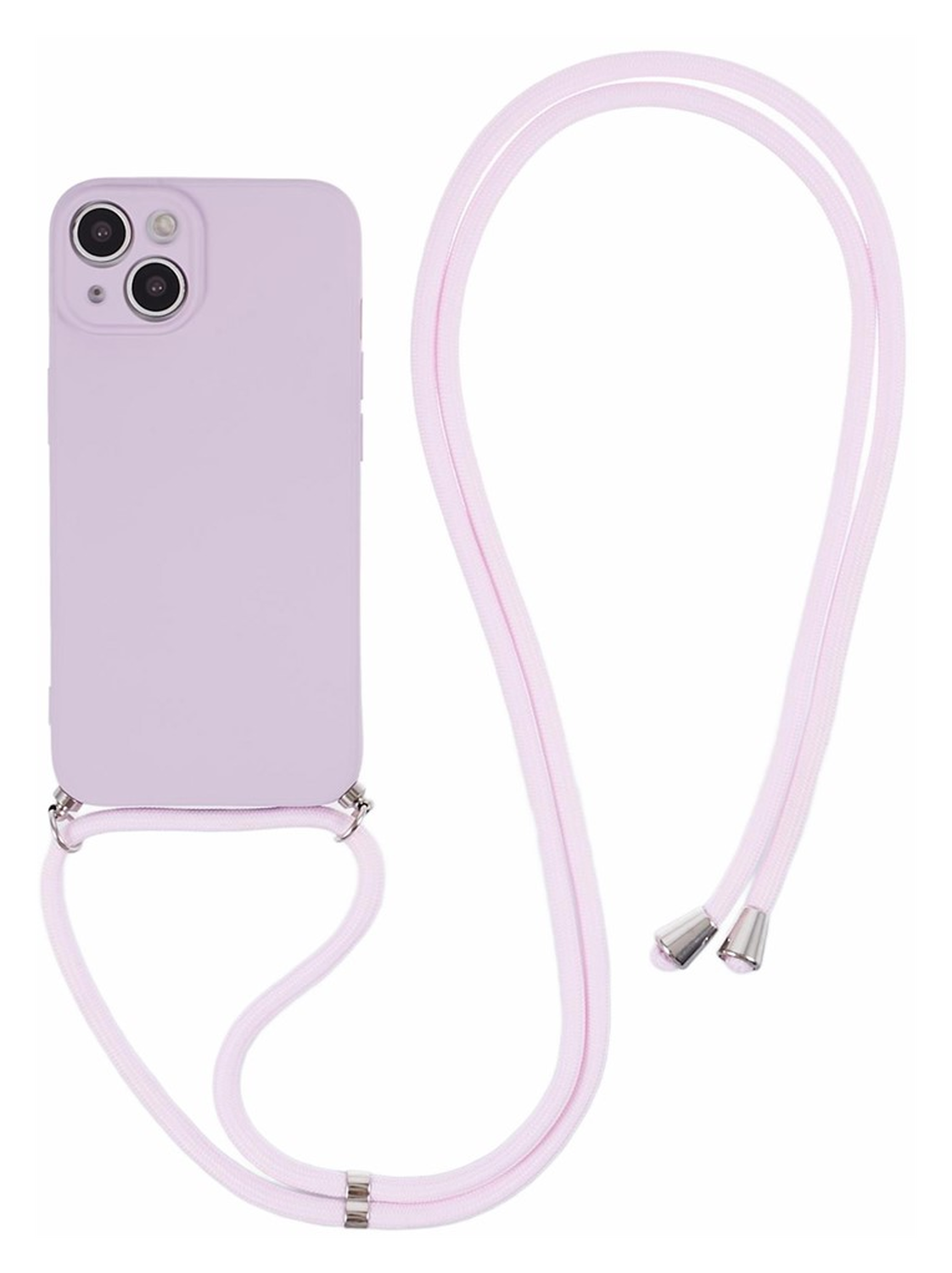 Apple iPhone 15 Hoesje met Koord en Camera Bescherming Back Cover Paars afbeelding 1