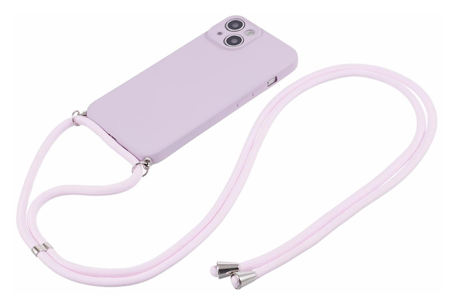 Apple iPhone 15 Hoesje met Koord en Camera Bescherming Back Cover Paars afbeelding 2