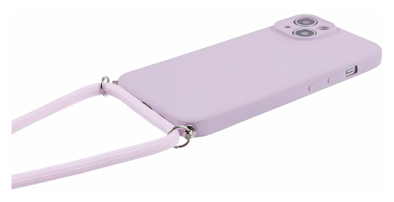 Apple iPhone 15 Hoesje met Koord en Camera Bescherming Back Cover Paars afbeelding 3