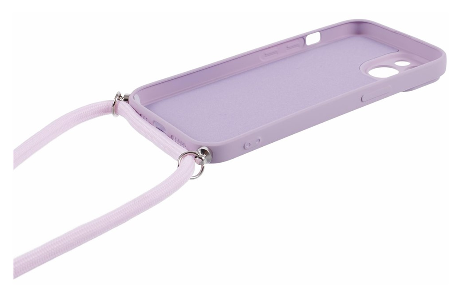 Apple iPhone 15 Hoesje met Koord en Camera Bescherming Back Cover Paars afbeelding 4