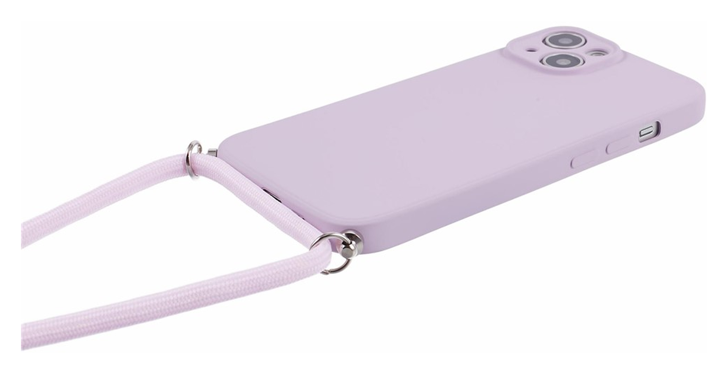 Apple iPhone 15 Hoesje met Koord en Camera Bescherming Back Cover Paars afbeelding 2