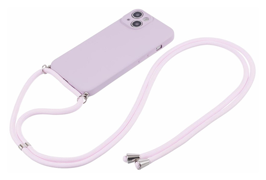 Apple iPhone 15 Hoesje met Koord en Camera Bescherming Back Cover Paars afbeelding 2