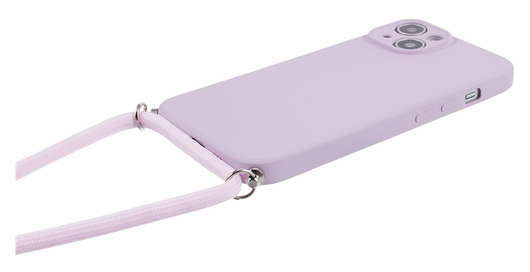 Apple iPhone 15 Hoesje met Koord en Camera Bescherming Back Cover Paars afbeelding 3