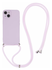 Apple iPhone 15 Hoesje met Koord en Camera Bescherming Back Cover Paars