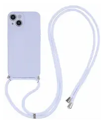 Apple iPhone 15 Hoesje met Koord en Camera Bescherming Back Cover Lichtpaars afbeelding