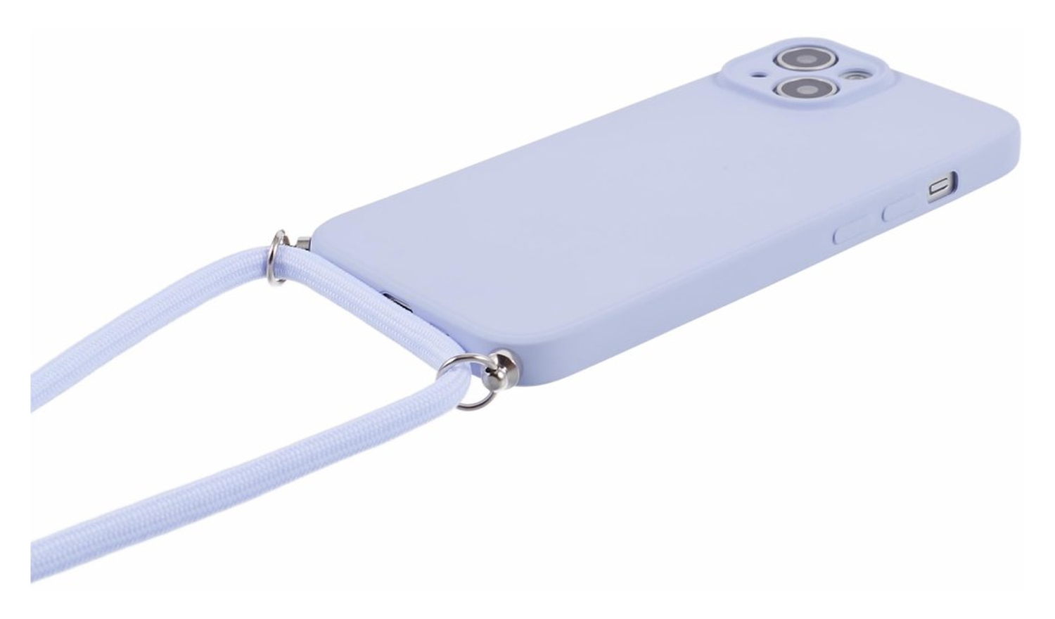 Apple iPhone 15 Hoesje met Koord en Camera Bescherming Back Cover Lichtpaars afbeelding 7