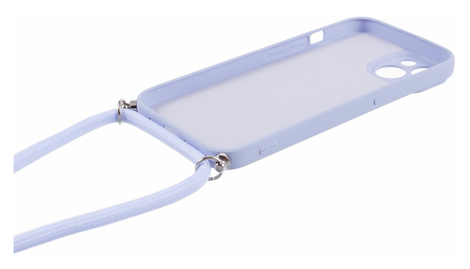 Apple iPhone 15 Hoesje met Koord en Camera Bescherming Back Cover Lichtpaars afbeelding 8