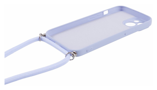 Apple iPhone 15 Hoesje met Koord en Camera Bescherming Back Cover Lichtpaars afbeelding 8