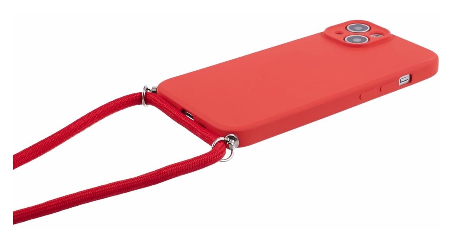 Apple iPhone 15 Hoesje met Koord en Camera Bescherming Back Cover Rood afbeelding 3