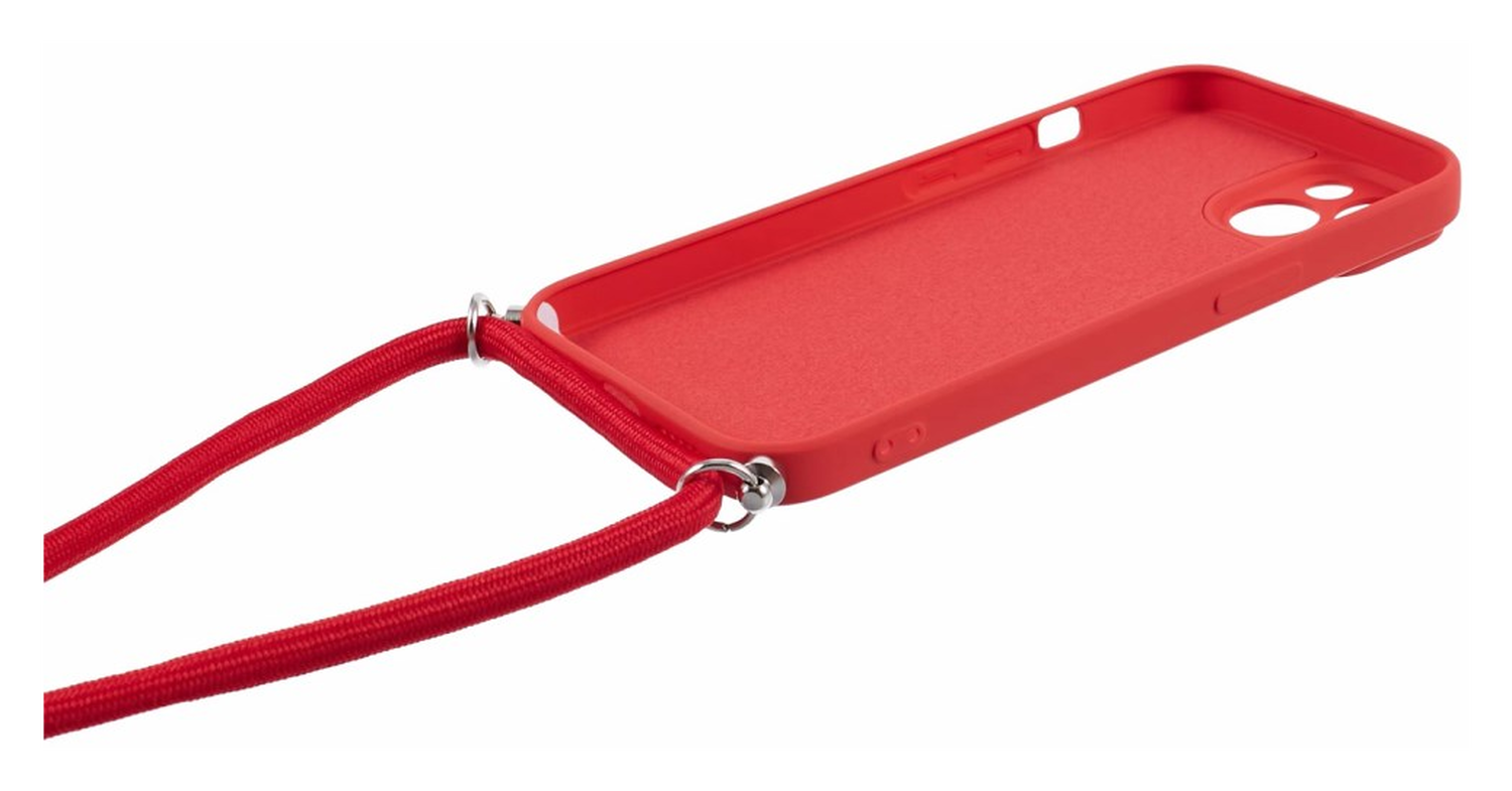 Apple iPhone 15 Hoesje met Koord en Camera Bescherming Back Cover Rood afbeelding 4