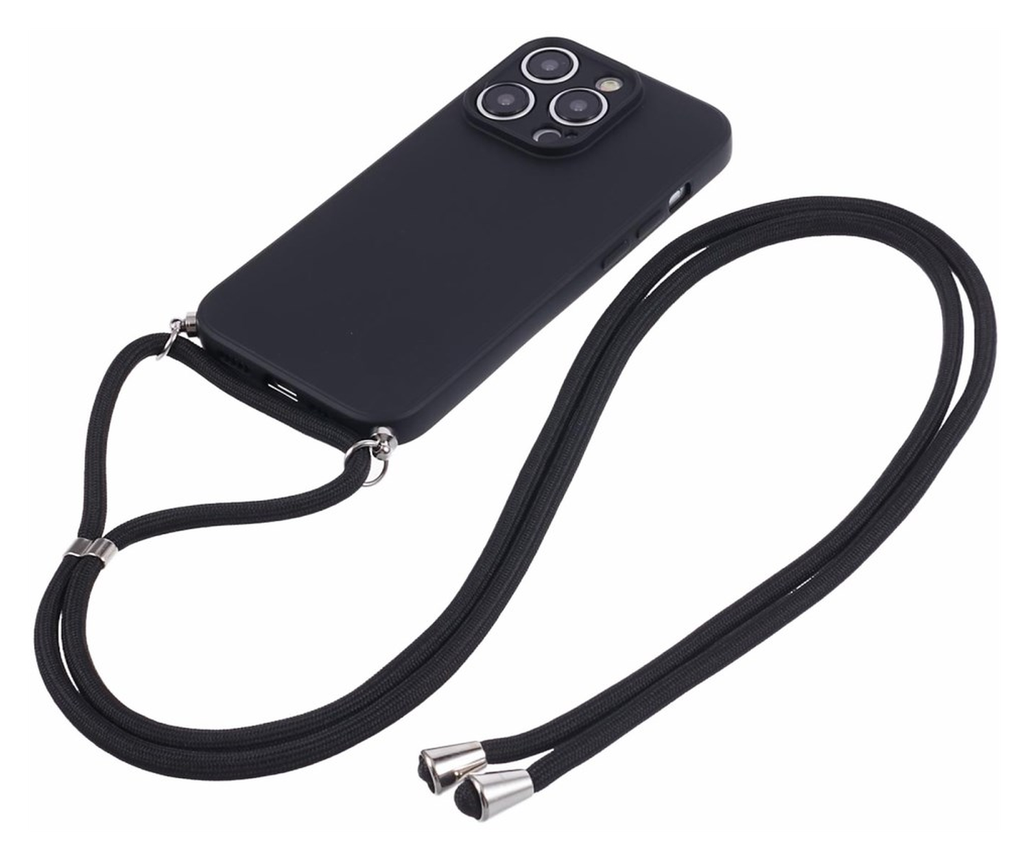 Apple iPhone 15 Pro Hoesje met Koord en Camera Bescherming Back Cover Zwart afbeelding 6