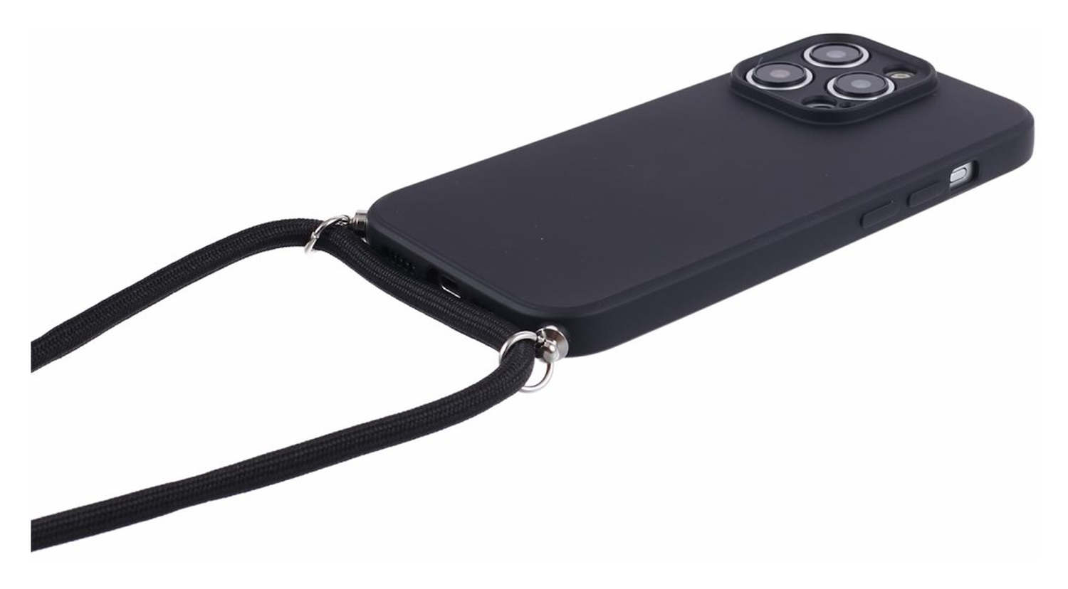 Apple iPhone 15 Pro Hoesje met Koord en Camera Bescherming Back Cover Zwart afbeelding 7
