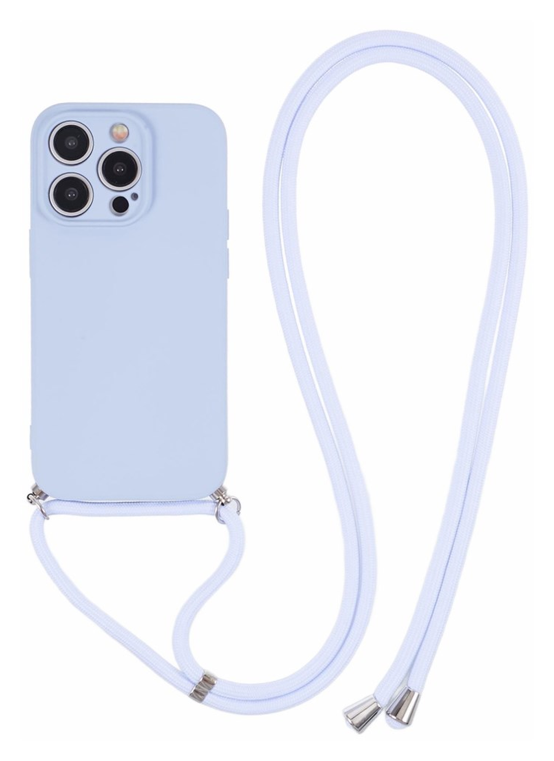 Apple iPhone 15 Pro Hoesje met Koord en Camera Bescherming Back Cover Lichtpaars afbeelding 1