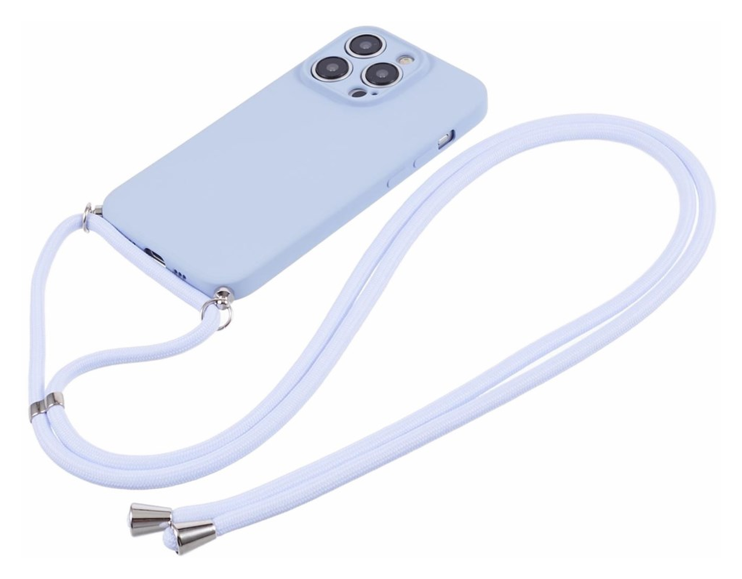 Apple iPhone 15 Pro Hoesje met Koord en Camera Bescherming Back Cover Lichtpaars afbeelding 6