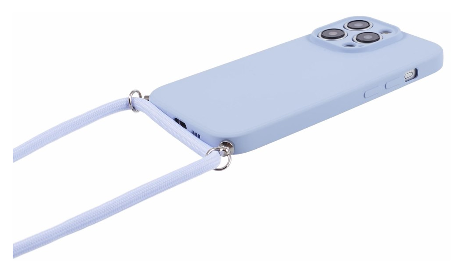 Apple iPhone 15 Pro Hoesje met Koord en Camera Bescherming Back Cover Lichtpaars afbeelding 7