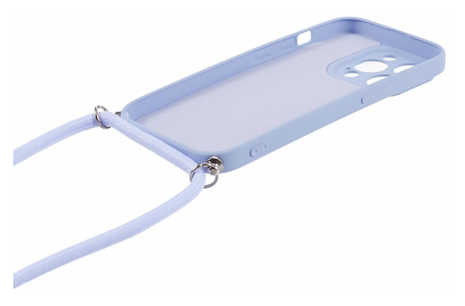 Apple iPhone 15 Pro Hoesje met Koord en Camera Bescherming Back Cover Lichtpaars afbeelding 8