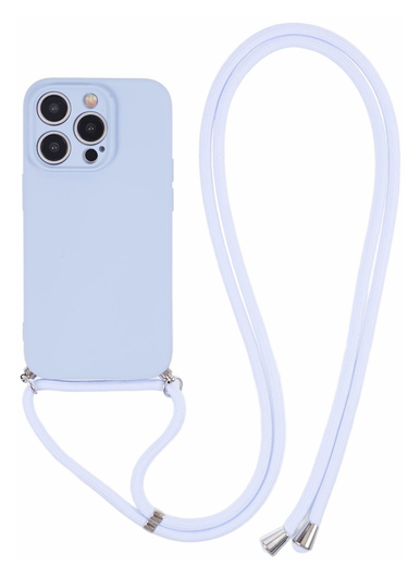 Apple iPhone 15 Pro Hoesje met Koord en Camera Bescherming Back Cover Lichtpaars afbeelding 1