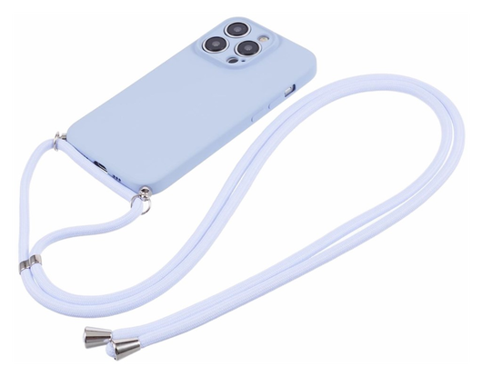 Apple iPhone 15 Pro Hoesje met Koord en Camera Bescherming Back Cover Lichtpaars afbeelding 6