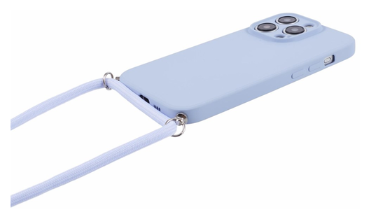 Apple iPhone 15 Pro Hoesje met Koord en Camera Bescherming Back Cover Lichtpaars afbeelding 7