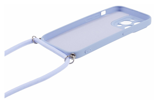 Apple iPhone 15 Pro Hoesje met Koord en Camera Bescherming Back Cover Lichtpaars afbeelding 8
