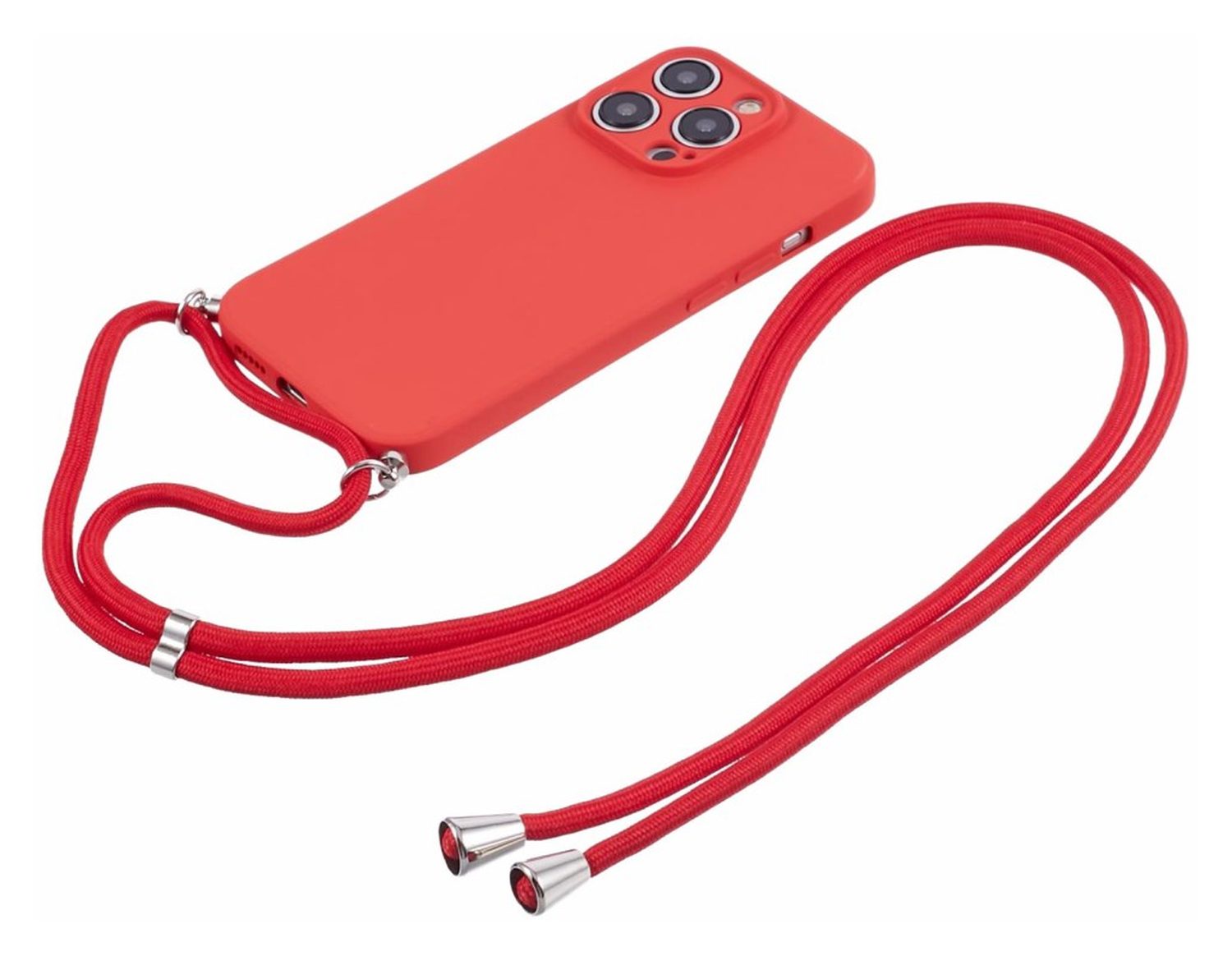Apple iPhone 15 Pro Hoesje met Koord en Camera Bescherming Back Cover Rood afbeelding 6
