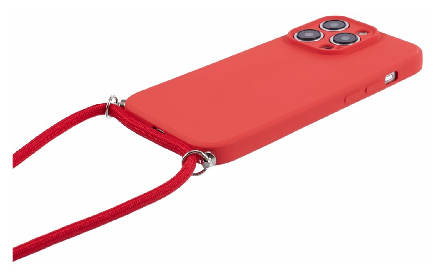 Apple iPhone 15 Pro Hoesje met Koord en Camera Bescherming Back Cover Rood afbeelding 7