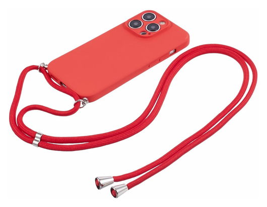 Apple iPhone 15 Pro Hoesje met Koord en Camera Bescherming Back Cover Rood afbeelding 6