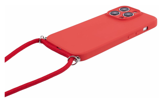 Apple iPhone 15 Pro Hoesje met Koord en Camera Bescherming Back Cover Rood afbeelding 7