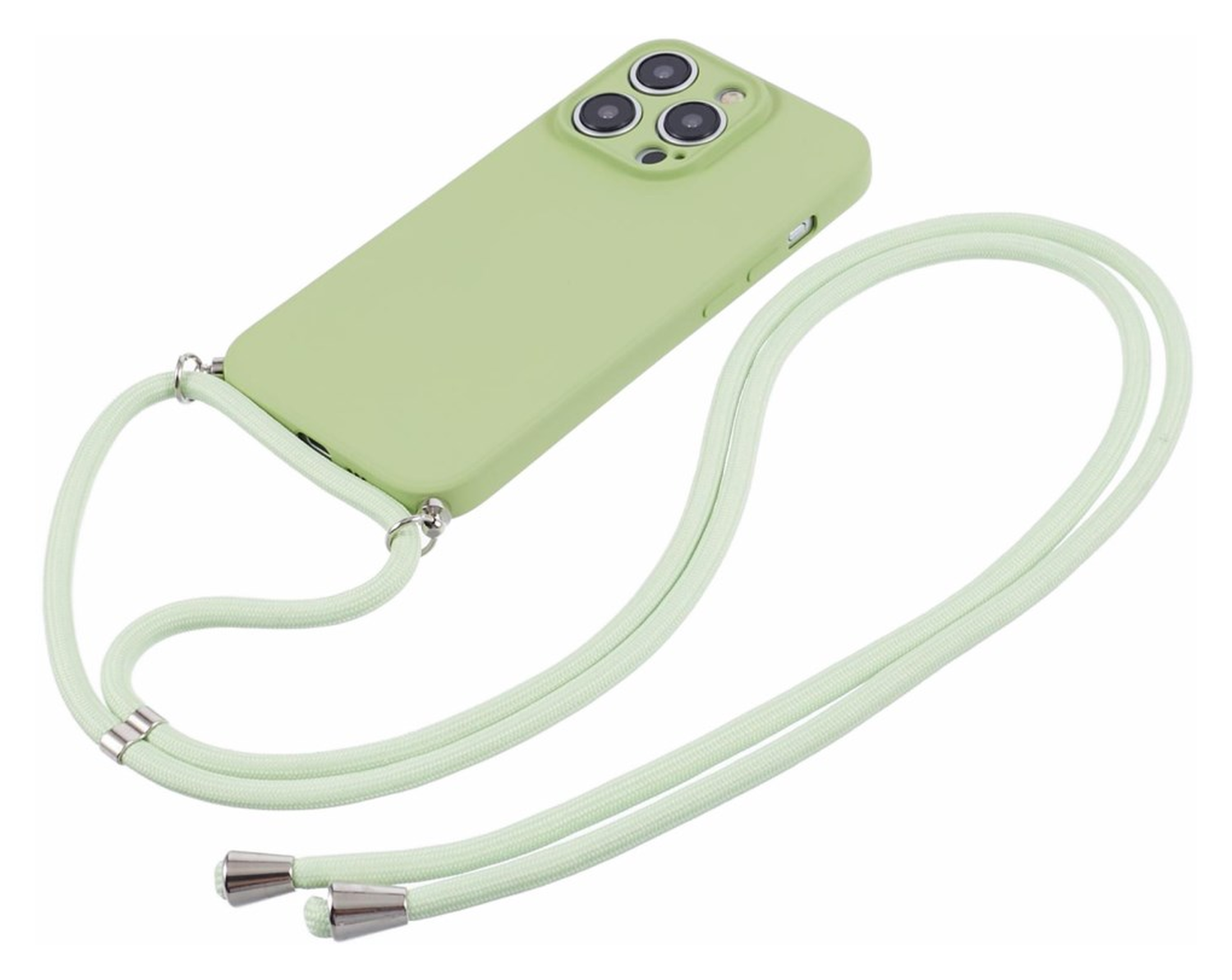 Apple iPhone 15 Pro Hoesje met Koord en Camera Bescherming Back Cover Matcha afbeelding 6