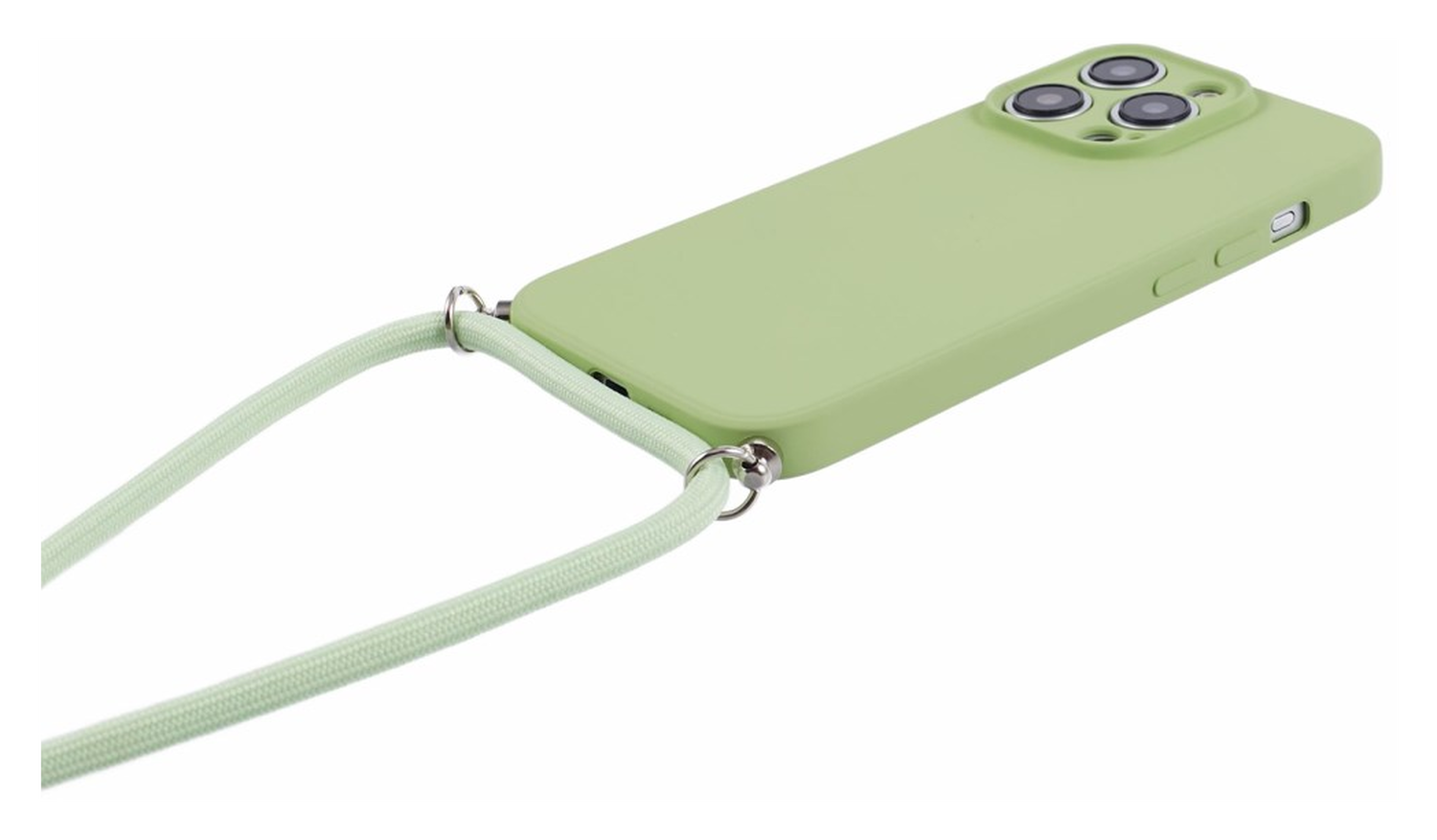Apple iPhone 15 Pro Hoesje met Koord en Camera Bescherming Back Cover Matcha afbeelding 7