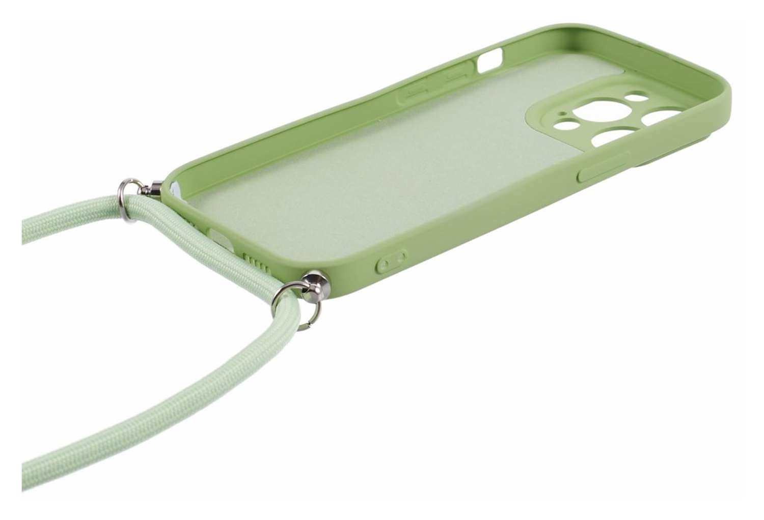 Apple iPhone 15 Pro Hoesje met Koord en Camera Bescherming Back Cover Matcha afbeelding 8