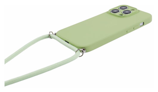 Apple iPhone 15 Pro Hoesje met Koord en Camera Bescherming Back Cover Matcha afbeelding 7