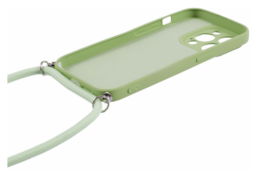 Apple iPhone 15 Pro Hoesje met Koord en Camera Bescherming Back Cover Matcha afbeelding 8