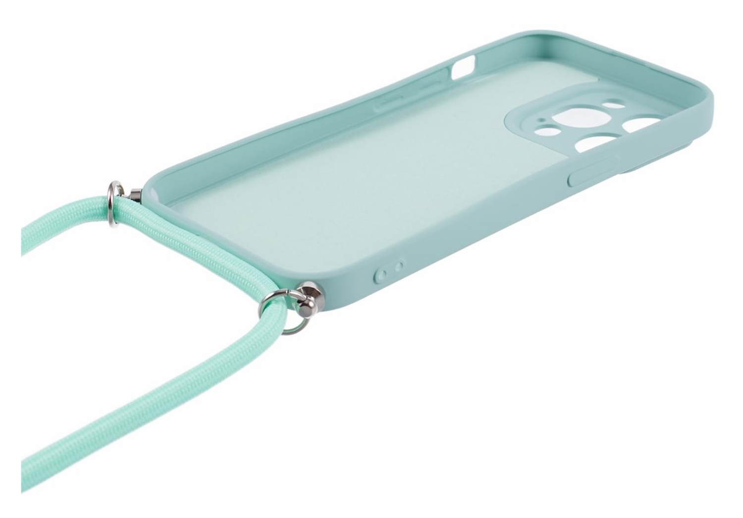Apple iPhone 15 Pro Max Hoesje met Koord en Camera Bescherming Back Cover Mint afbeelding 8