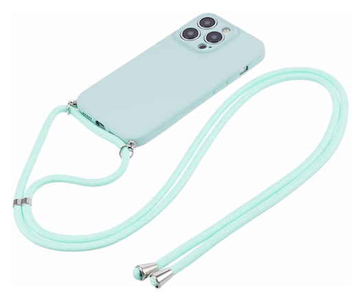 Apple iPhone 15 Pro Max Hoesje met Koord en Camera Bescherming Back Cover Mint afbeelding 6