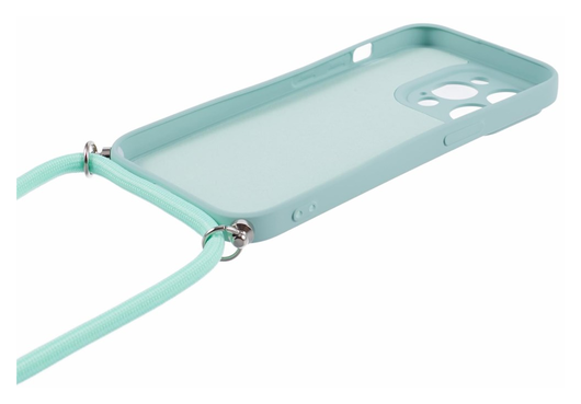 Apple iPhone 15 Pro Max Hoesje met Koord en Camera Bescherming Back Cover Mint afbeelding 8