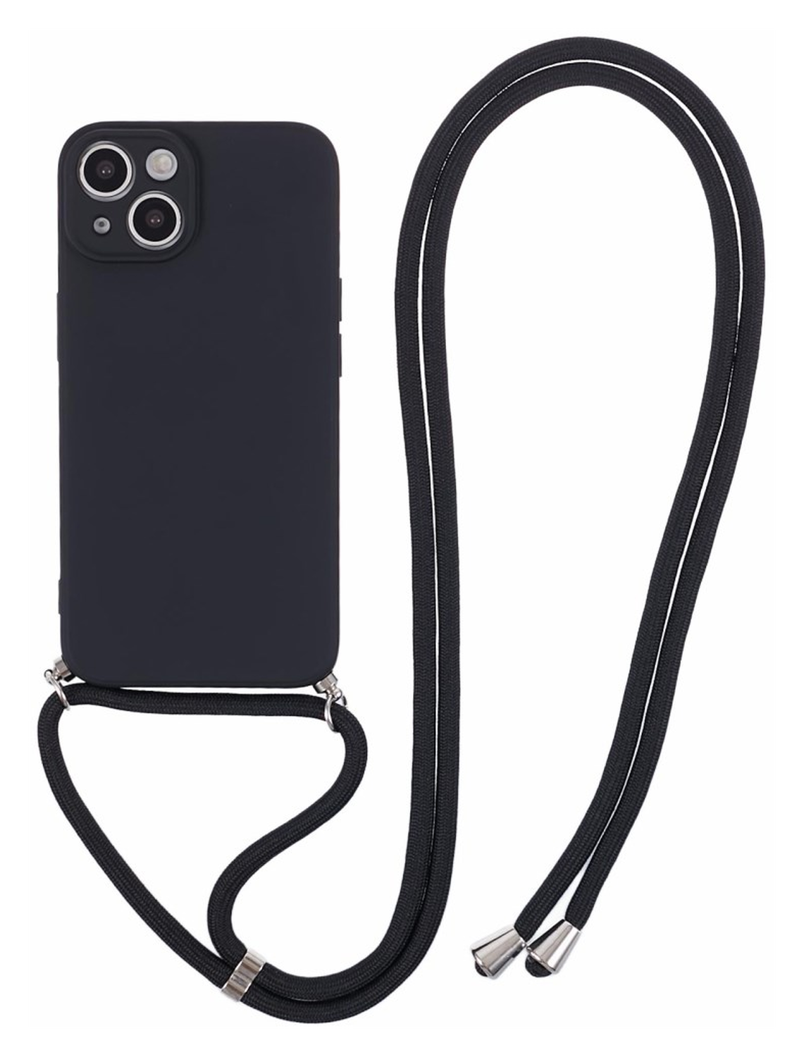Apple iPhone 14 Hoesje met Koord en Camera Bescherming Back Cover Zwart afbeelding 1