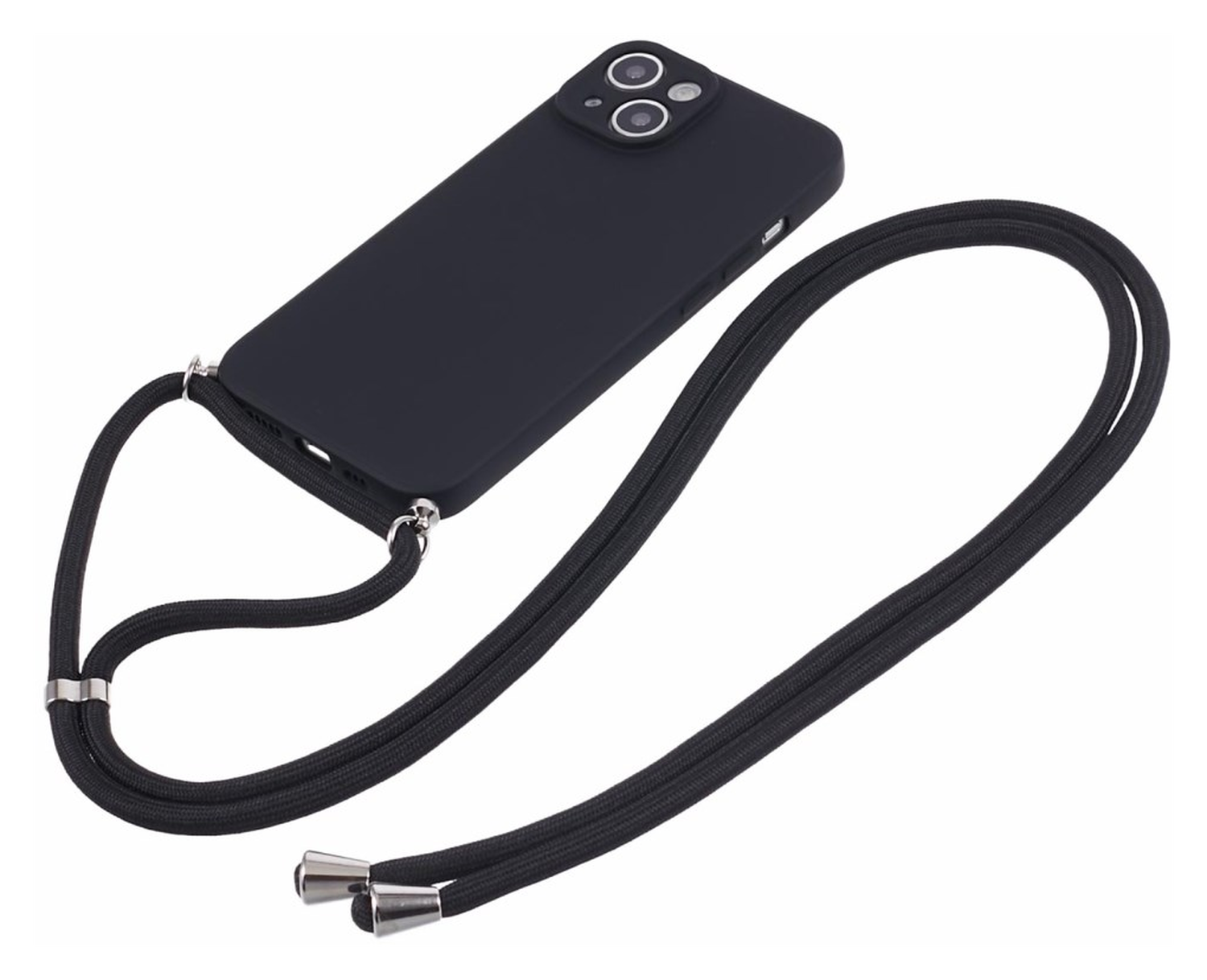 Apple iPhone 14 Hoesje met Koord en Camera Bescherming Back Cover Zwart afbeelding 6